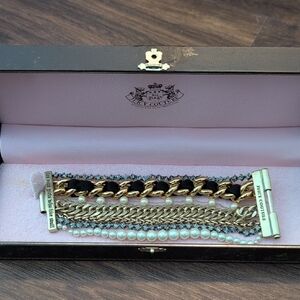 Juicy Couture Gold and Black Bracelet Set